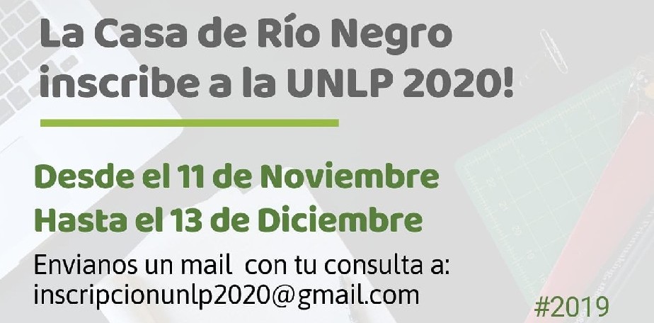 Imagen-La Casa de Río Negro inscribe a la Universidad Nacional de La Plata, ingreso 2020